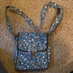 Quilted cotton crossbody purse